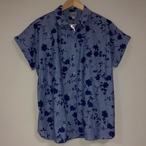 🆕 NWT Como Vintage Shirt Women's L Button Down Floral Retro Vibe Summer Hipster